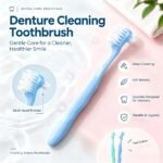 Dual-sided brush for cleaning dentures